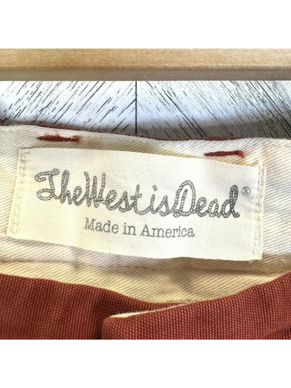 The West Is Dead Chino Pants Mens Size 30x32 Slim Straight Rust 100% Cotton - Picture 4 of 9